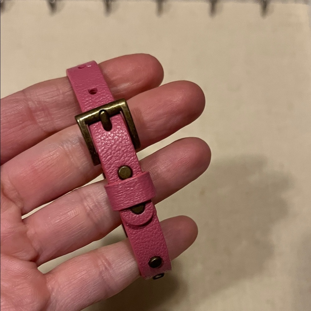 Jcrew pink leather bracelet